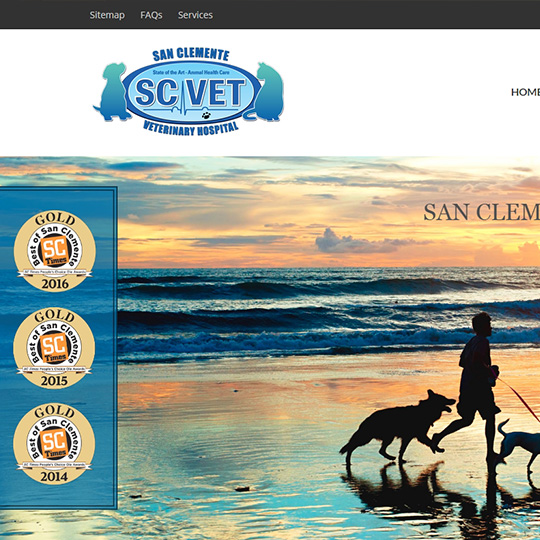 San Clemente Veterinary Hospital Website by Web & Vincent