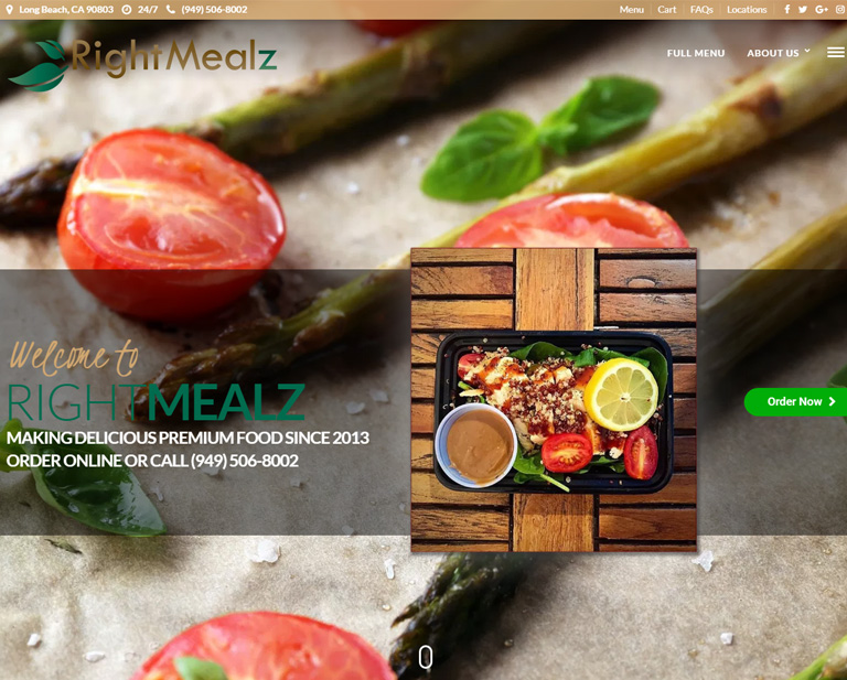 RightMealz Website by Web & Vincent