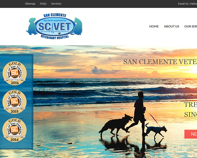 San Clemente Veterinary Hospital Website by Web & Vincent