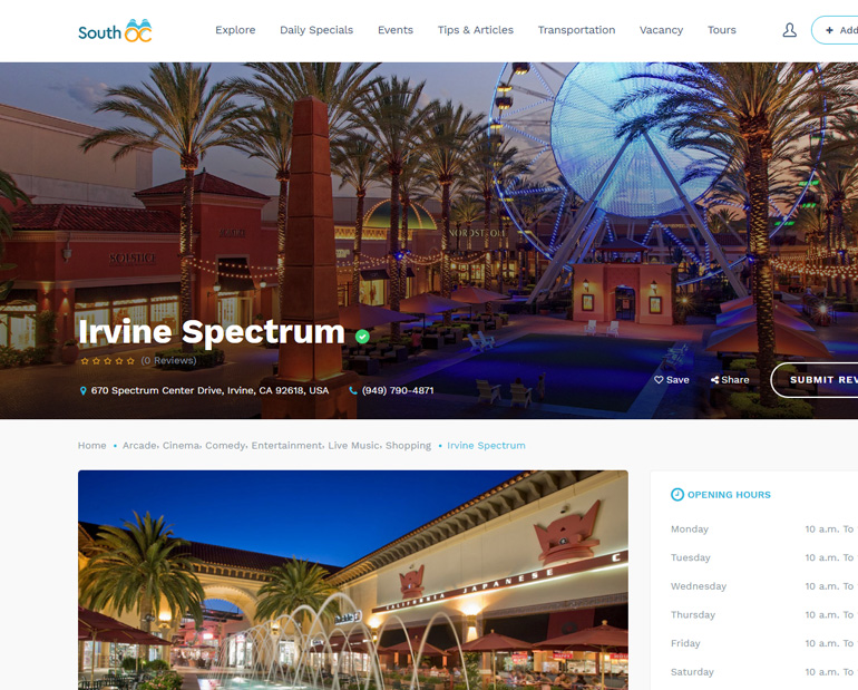 South Orange County Website by Web & Vincent
