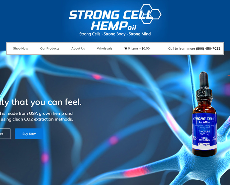 Strong Cell CBD Website by Web & Vincent