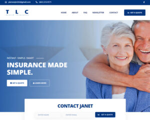 Janet TLC Insurance Website by Web & Vincent